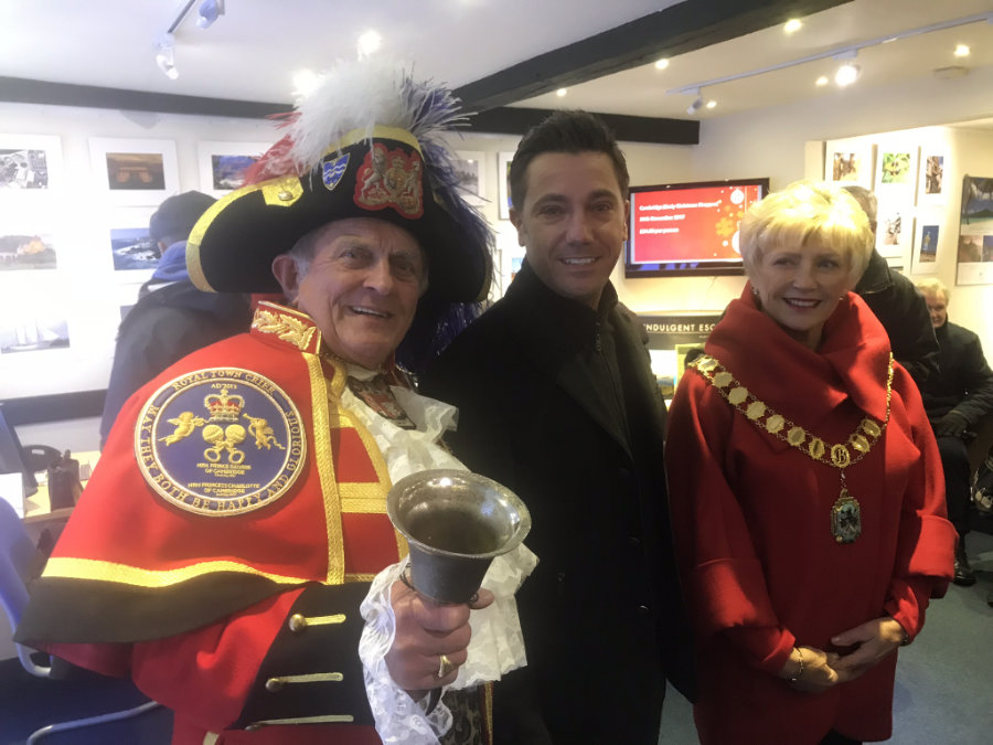 Tony Appleton with Gino d'acampo for the Christmas lights switch on Hoddesdon
